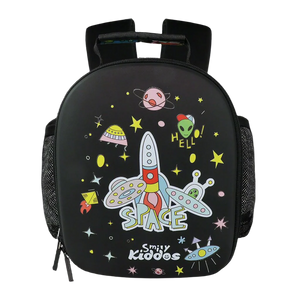 Smily Kiddos Eva Pre School Backpack Space Theme - Black