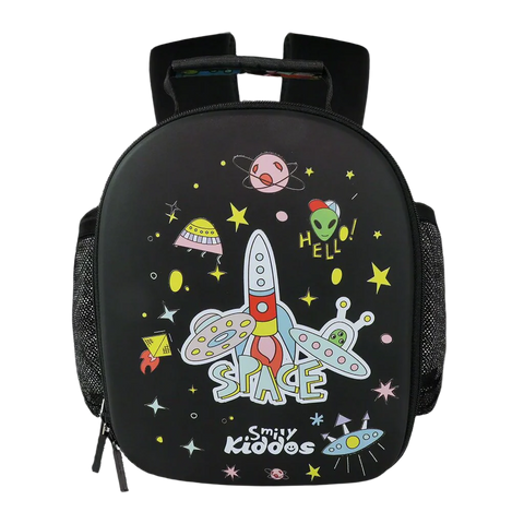 Image of Smily Kiddos Eva Pre School Backpack Space Theme - Black