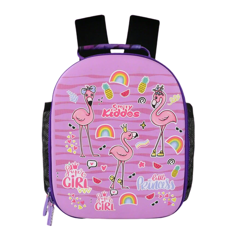 Image of Smily Kiddos Eva Pre School Backpack Flamingo Theme - Purple