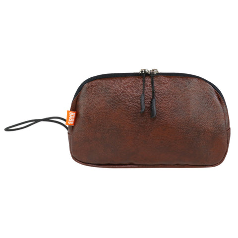 Image of Mike Pu Leather Multipurpose Pouch - Brown