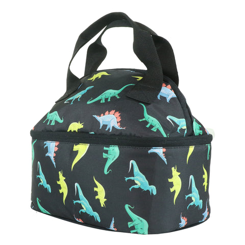 Image of Smily Kiddos Double Decker Lunch Bag Dino Theme - Black LxWxH :25.5 X 17 X 20 CM