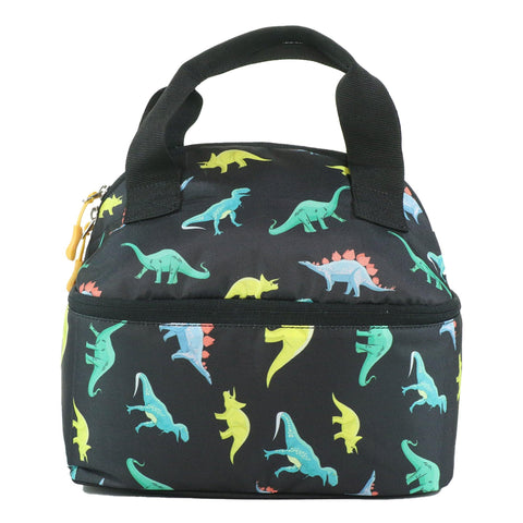 Image of Smily Kiddos Double Decker Lunch Bag Dino Theme - Black LxWxH :25.5 X 17 X 20 CM