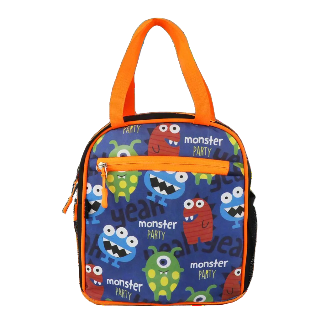 Smily kiddos joy lunch bag- Monster theme - Blue