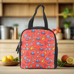 Smily Kiddos Hartop Eva Lunch Bag space theme - Red