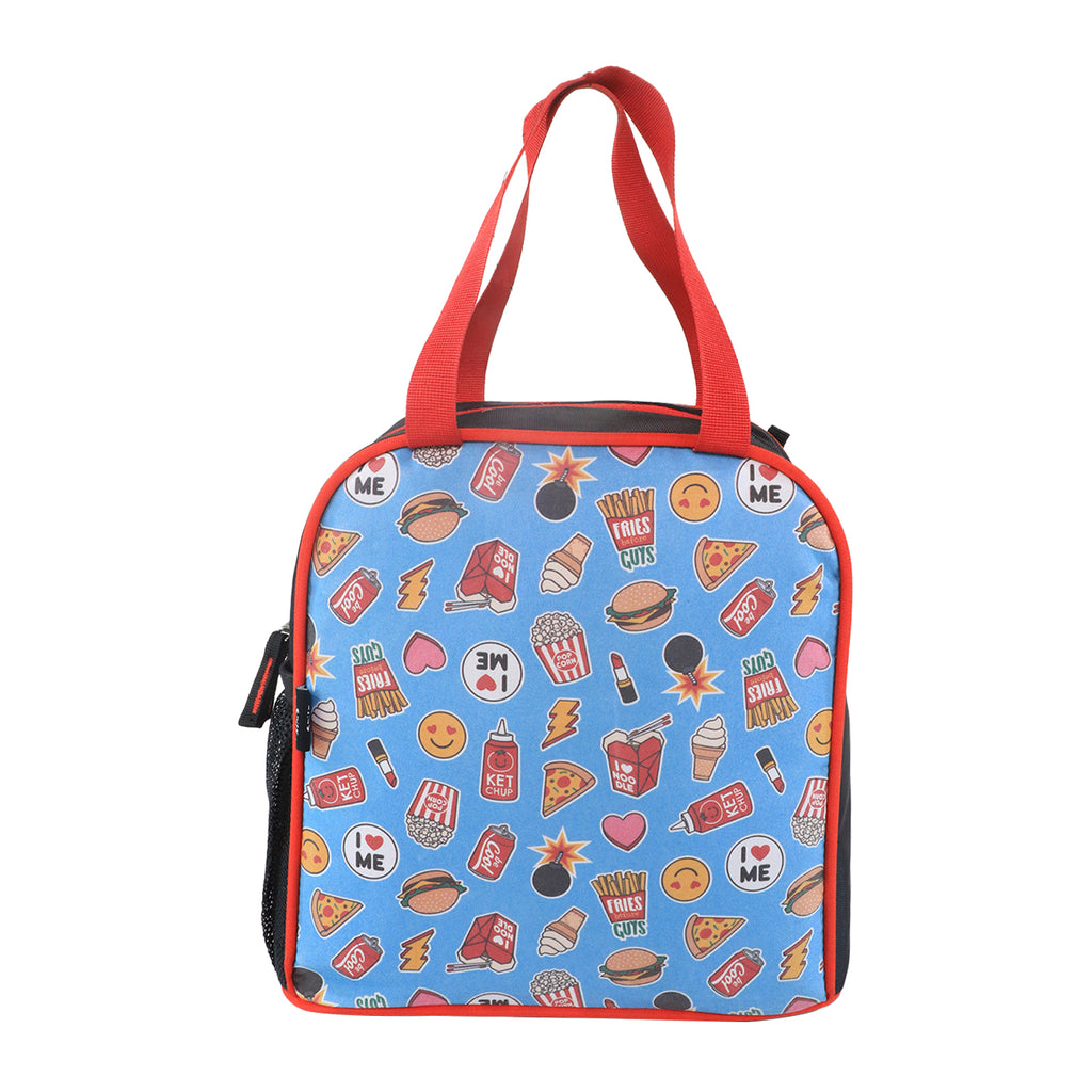 Smily kiddos joy lunch bag- Fast Food Theme - Teal blue