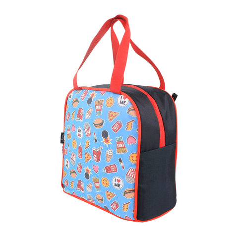 Image of 3 in 1 School Bag Includes lunch bag, 14 inch School Bags, & pencil case in box packing (1 Set/Mixed Blue)