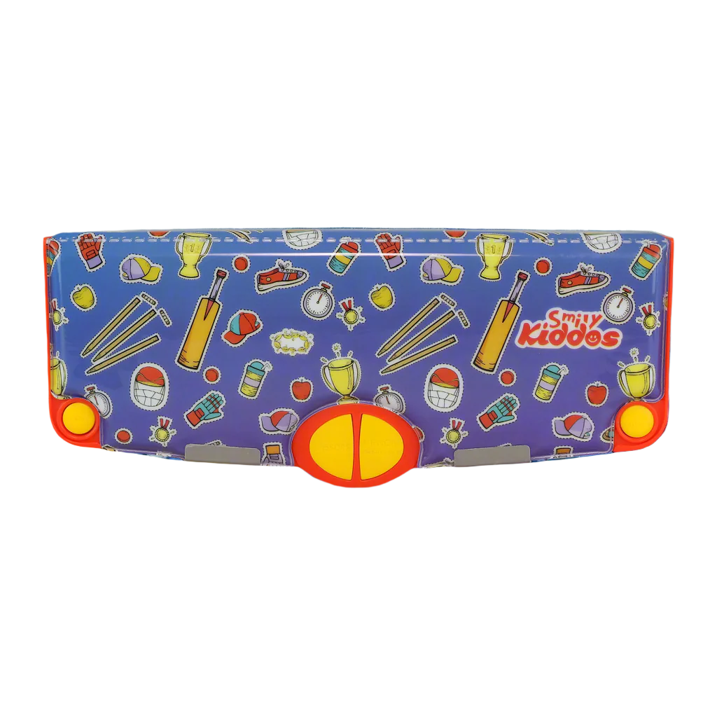 Smily Kiddos Multi Functional Pop Out Pencil Box for Kids Stationery for Children - Cricket Theme - Blue
