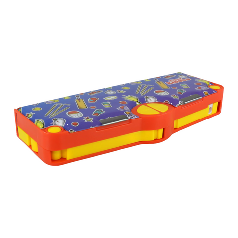 Image of Smily Kiddos Multi Functional Pop Out Pencil Box for Kids Stationery for Children - Cricket Theme - Blue