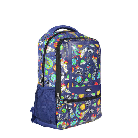 Image of Smily Kiddos 17 inch Backpack Space Theme | Blue