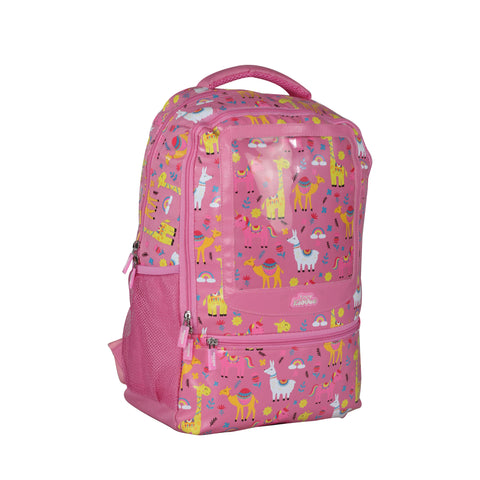 Image of Smily Kiddos 17 inch Backpack Animal Theme | Pink