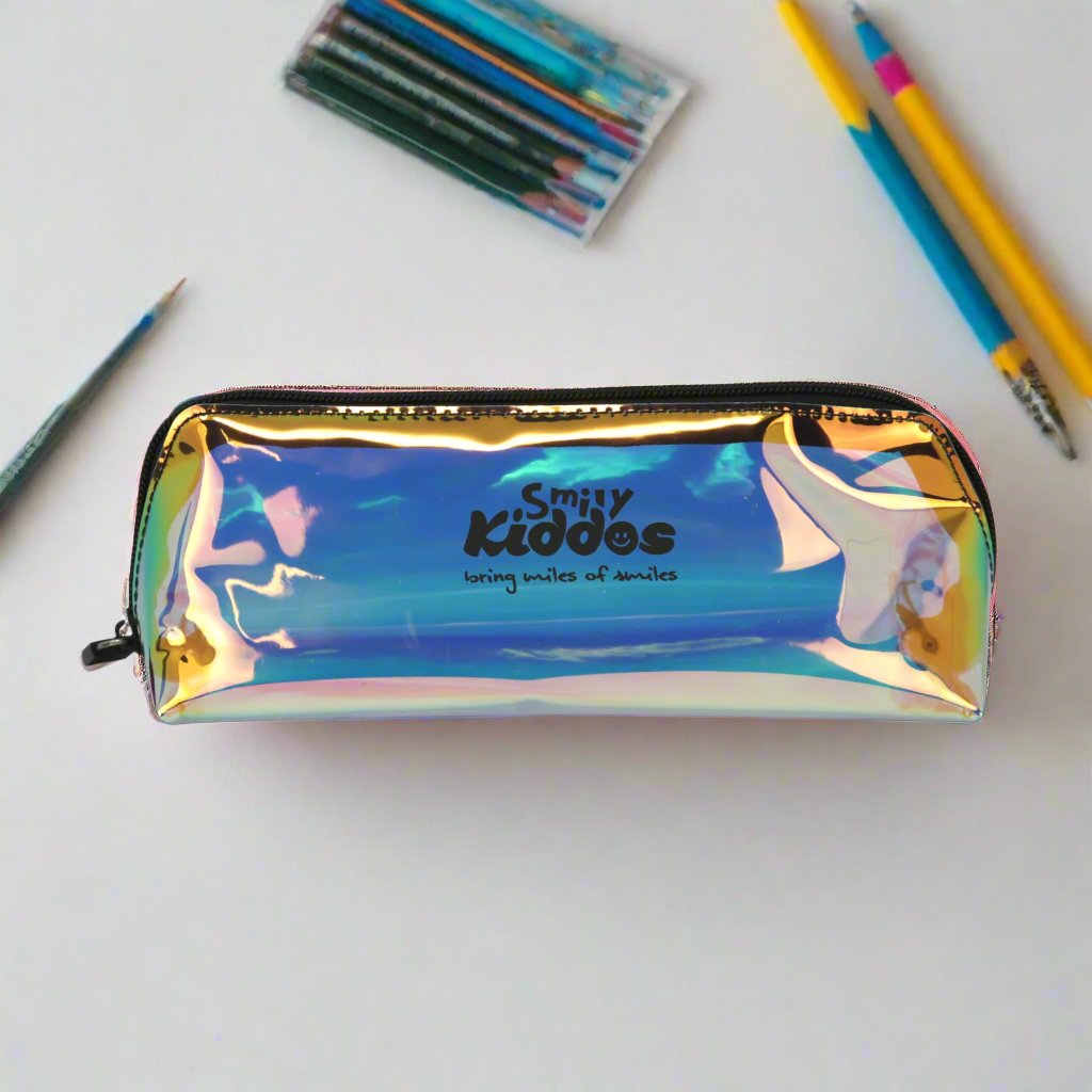 Smily Holograph Pencil Pouch Black