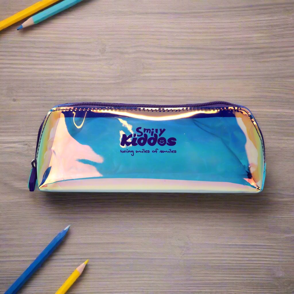 Smily Holograph Pencil Pouch Violet