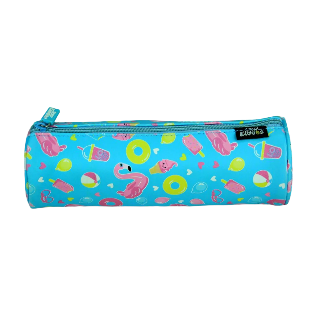 Swan Elegance Round Pencil Pouch Light Blue