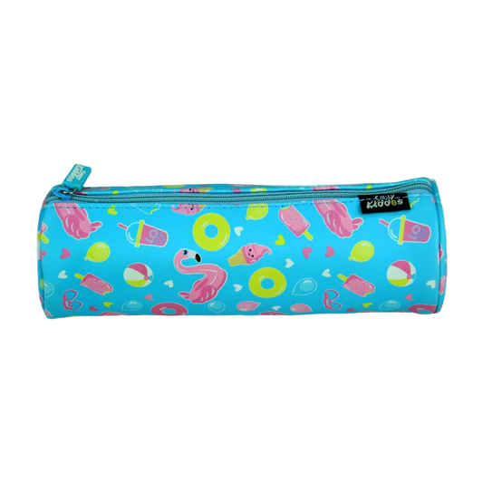 Swan Elegance Round Pencil Pouch Light Blue