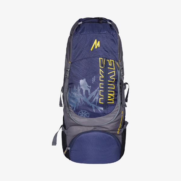 Mike 42L Mountain Peak Trekking Backpack - Navy Blue & Grey