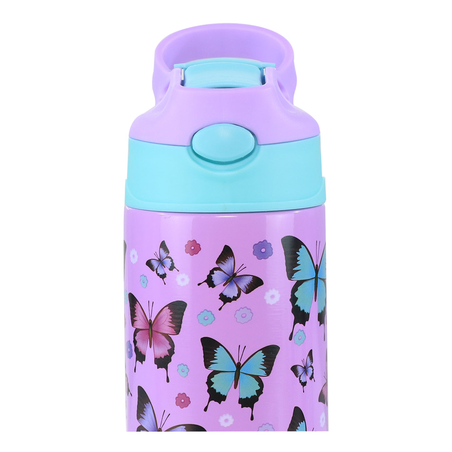 Smily Kiddos Insulated Water Bottle 600ml - Butterfly Theme Purple
