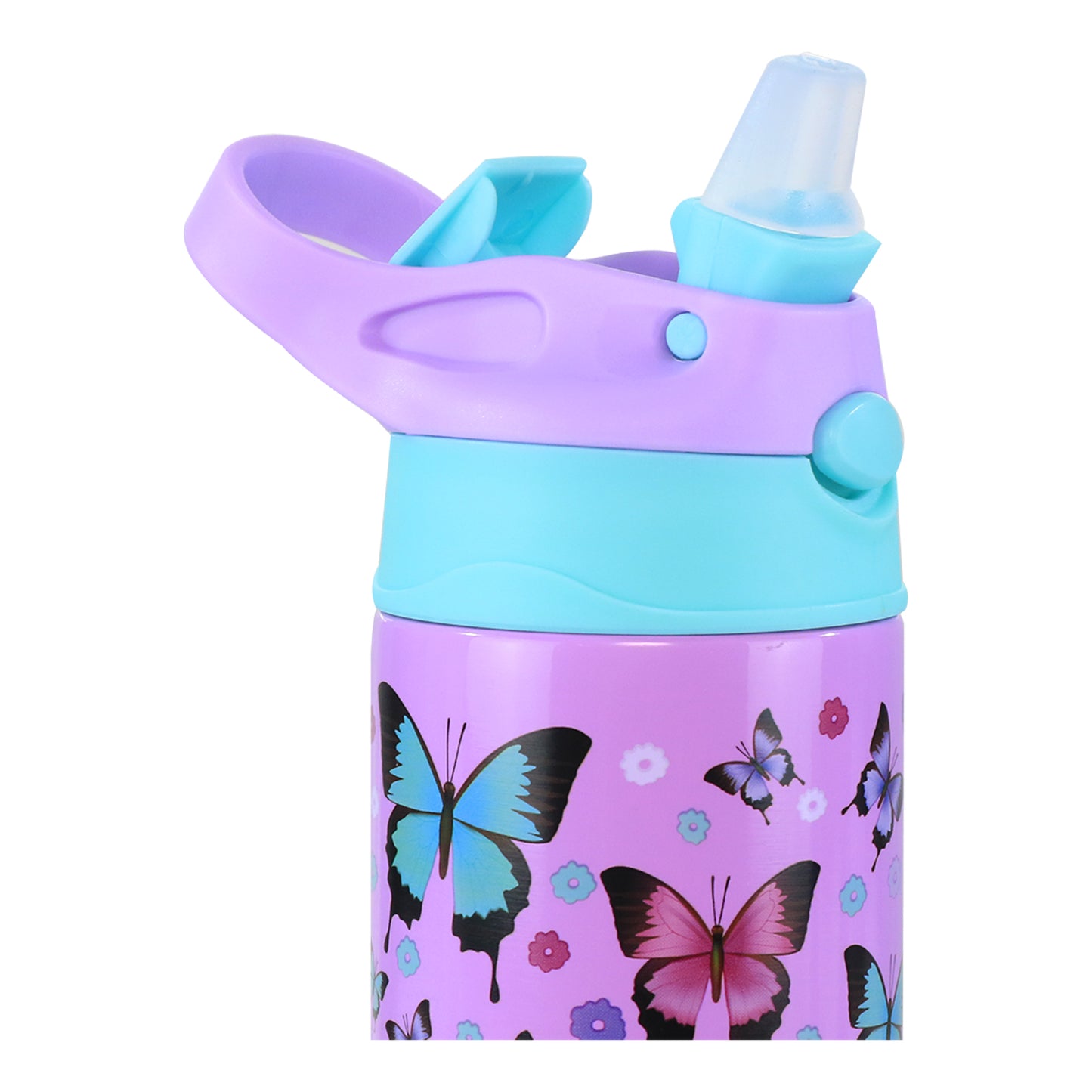 Smily Kiddos Insulated Water Bottle 600ml - Butterfly Theme Purple