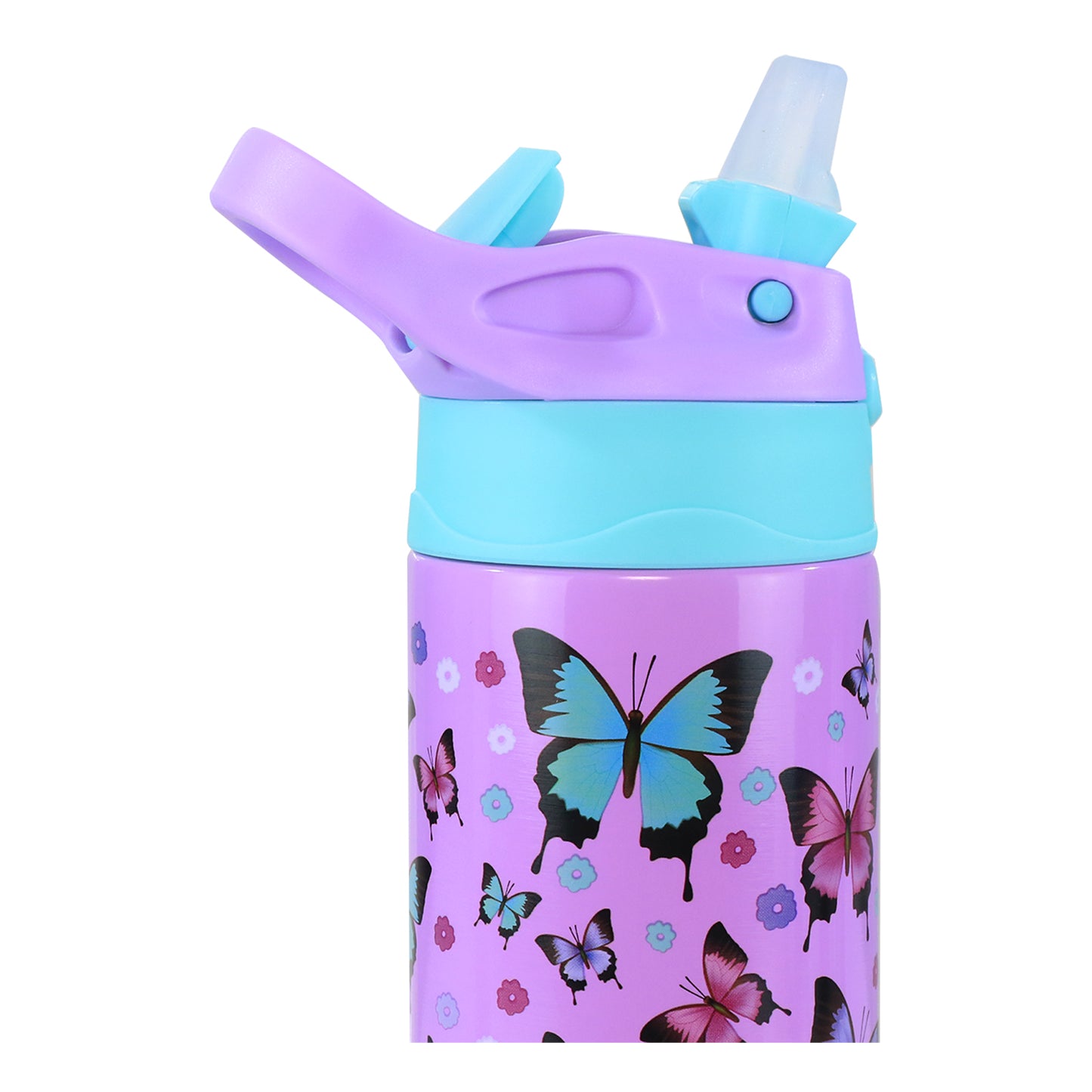 Smily Kiddos Insulated Water Bottle 600ml - Butterfly Theme Purple