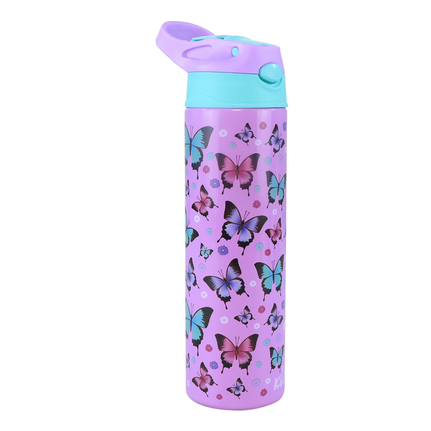 Smily Kiddos Insulated Water Bottle 600ml - Butterfly Theme Purple