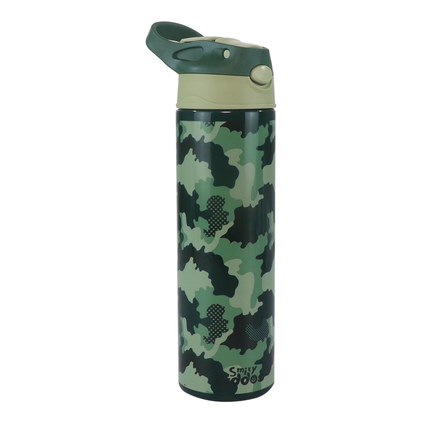 Smily Kiddos Insulated Water Bottle 600ml : Butterfly/Camo Theme (Pack of 2)