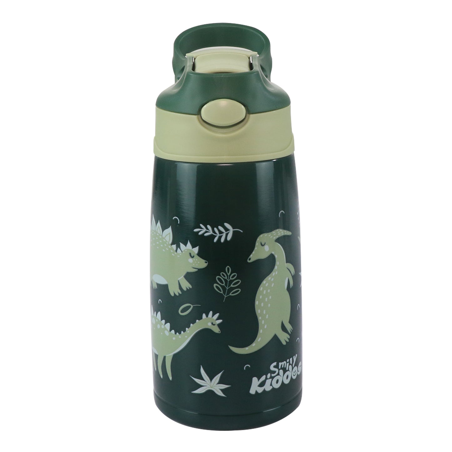 Smily Kiddos Insulated Water Bottle 450ml - Dino Theme Green