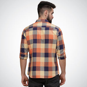 Mike Club Check Shirt Orange Color