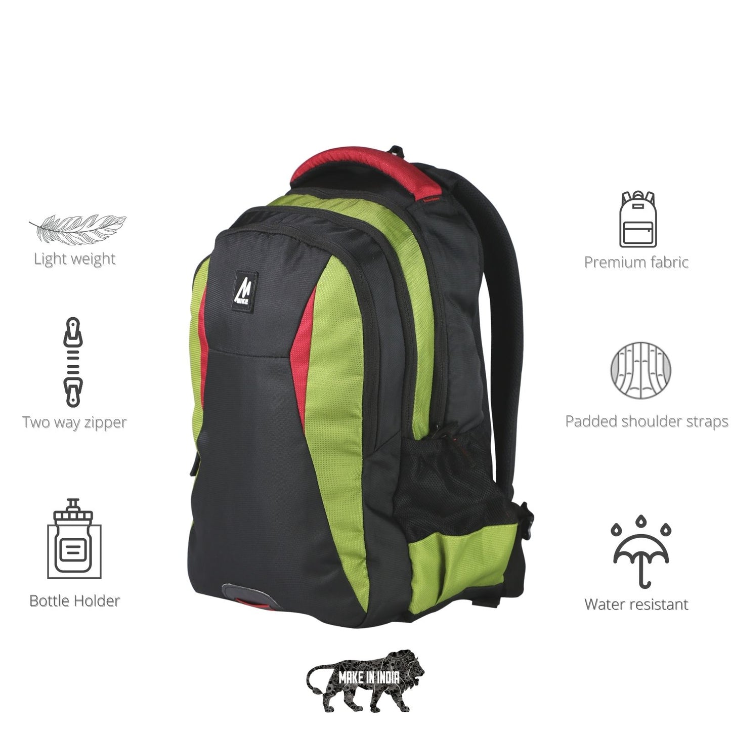 Mike Classic College Backpack - Green Black