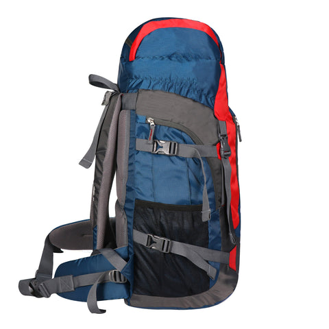 Image of MIKE 65L Hiking Backpack-Red and Blue