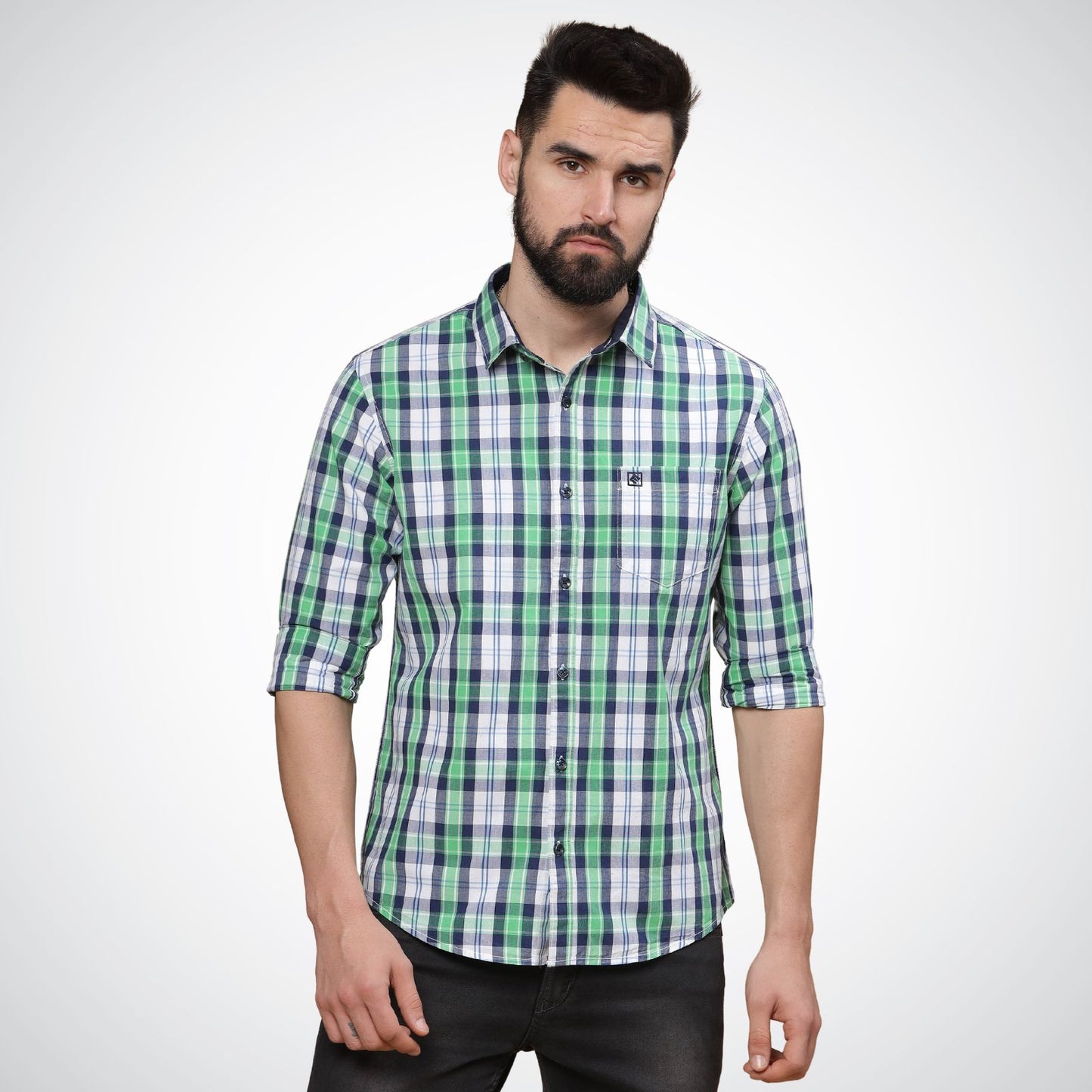 Mike Club Check Shirt Green Color