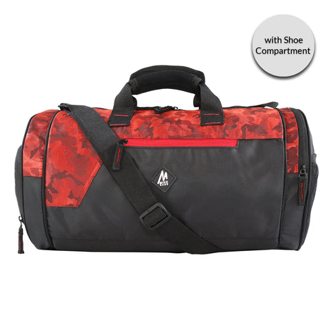 Mike Dual Tone Pro Gym Bag with Shoe Compartment  - Red