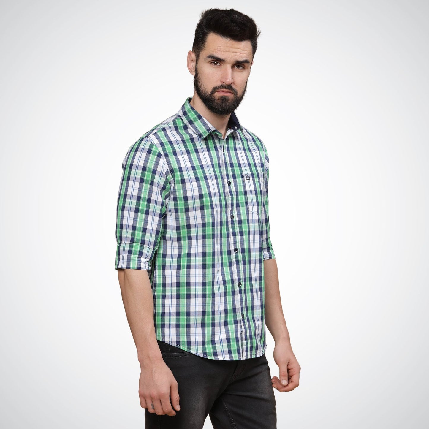 Mike Club Check Shirt Green Color