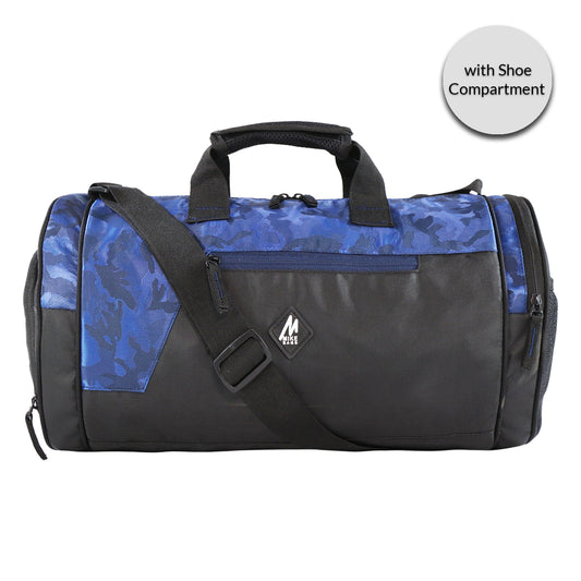 Mike Dual Tone Gym Bag With Shoe Pouch-Camo Blue
