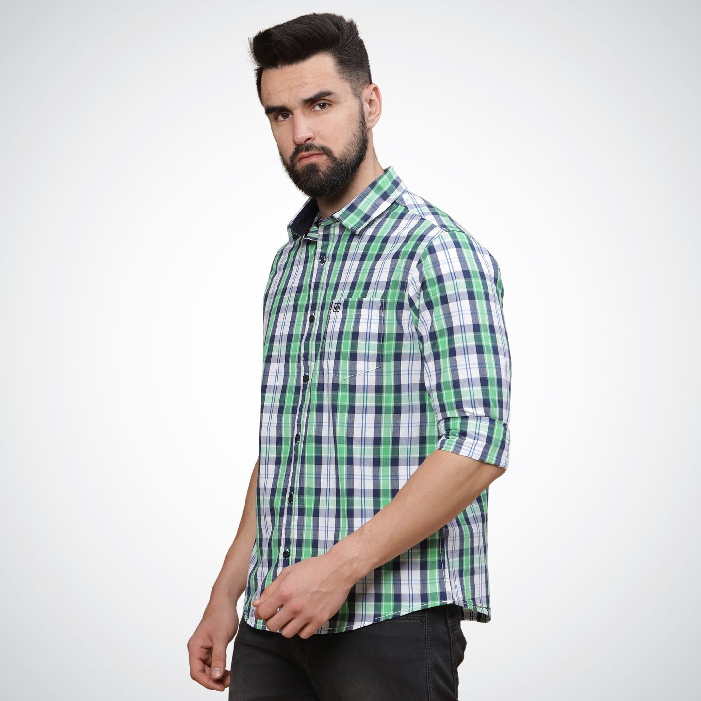 Mike Club Check Shirt Green Color
