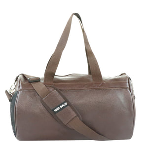 Mike PU Leather Duffel Bag - Dark Brown