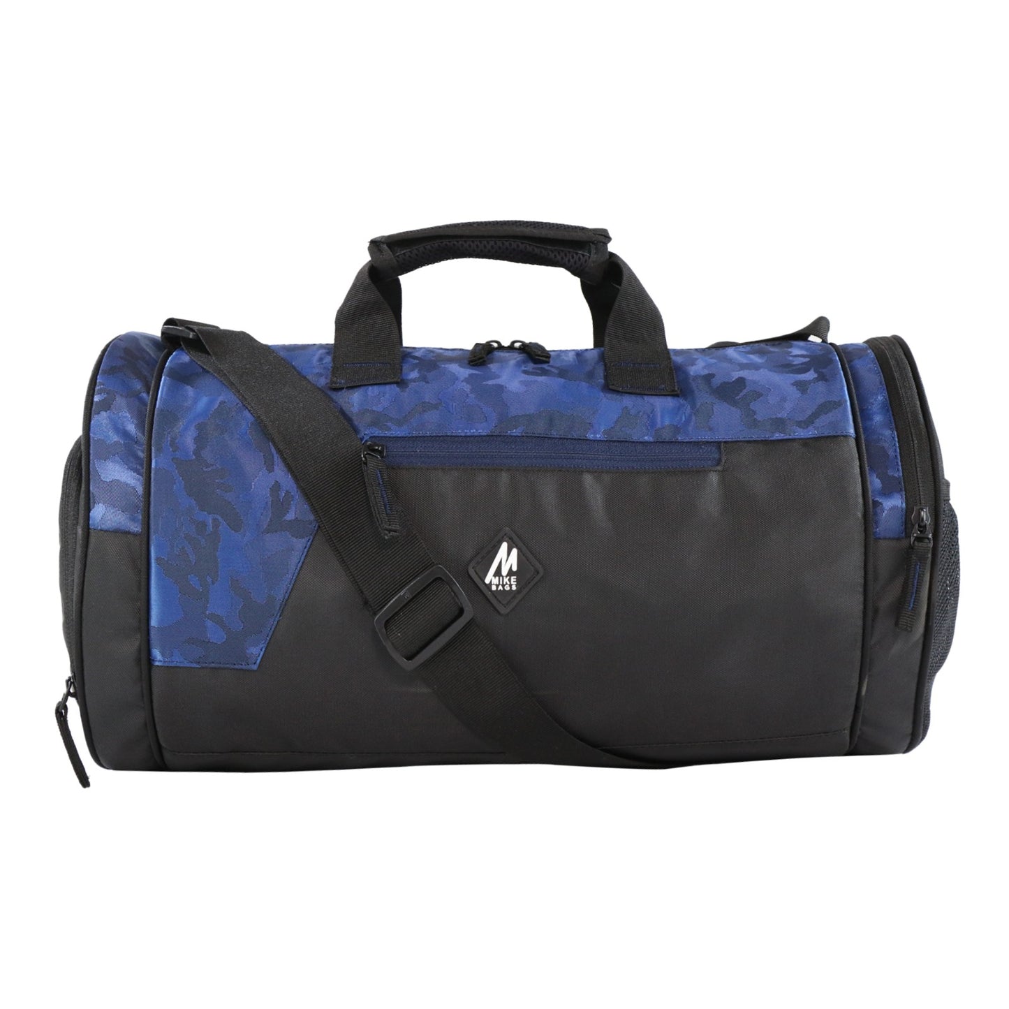 Mike Dual Tone Gym Bag With Shoe Pouch-Camo Blue