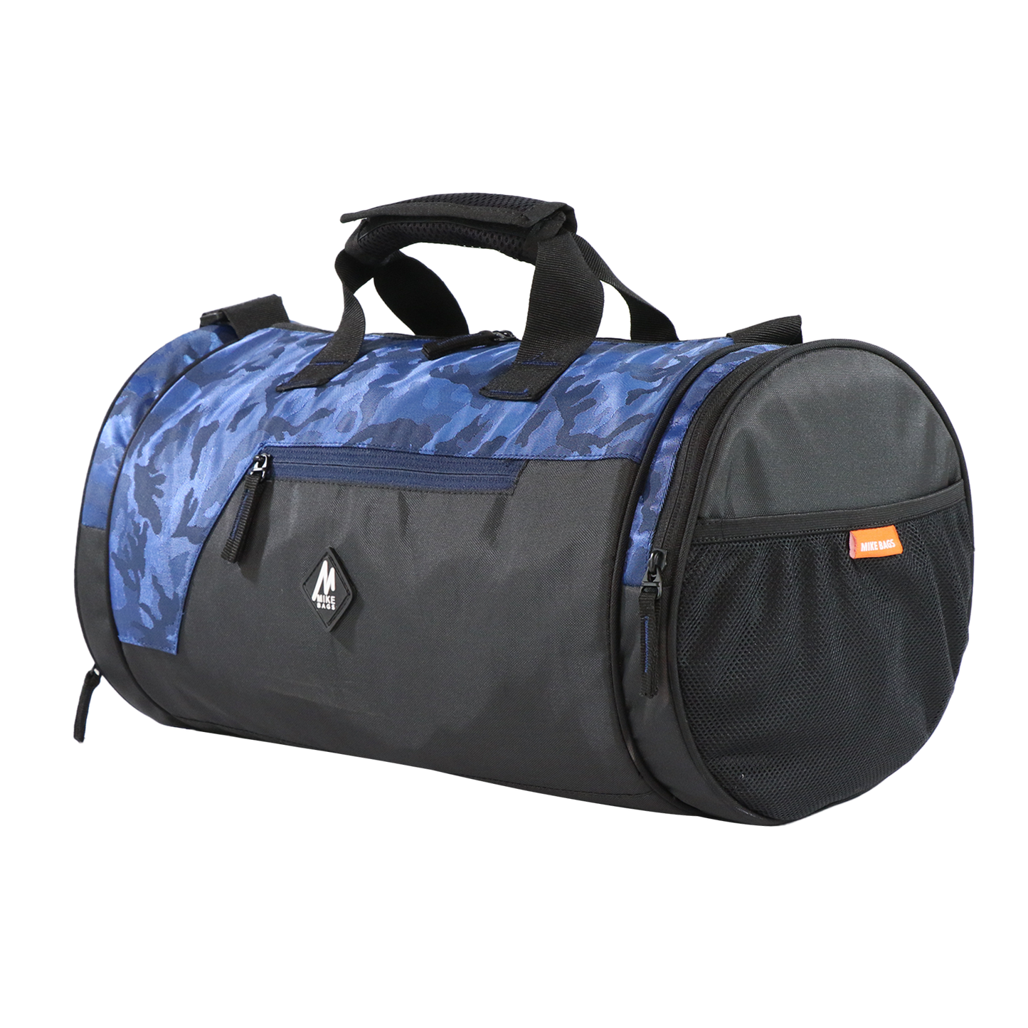 Mike Dual Tone Gym Bag With Shoe Pouch-Camo Blue