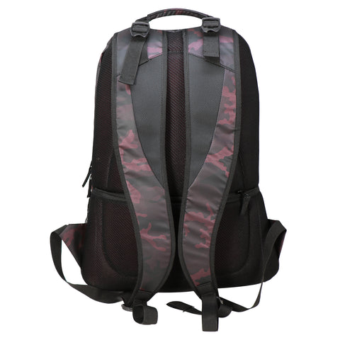 Image of Mike Camo Laptop Backpack - Maroon & Black