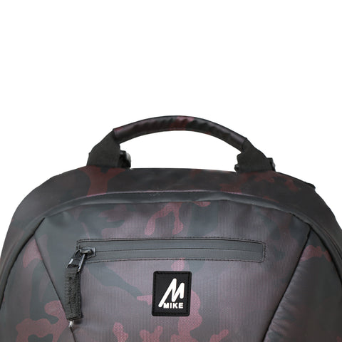 Image of Mike Camo Laptop Backpack - Maroon & Black