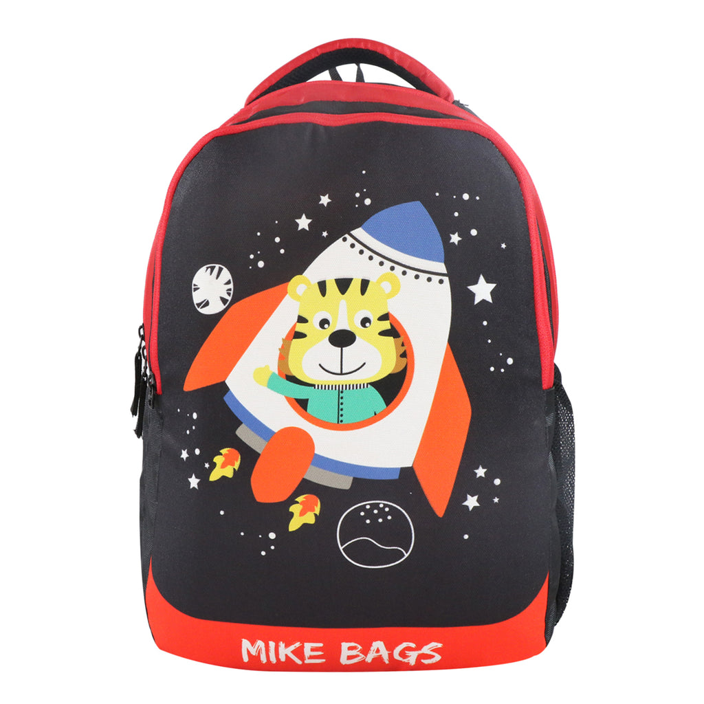 Mike Preschool Backpack Space Tiger - Black and Red