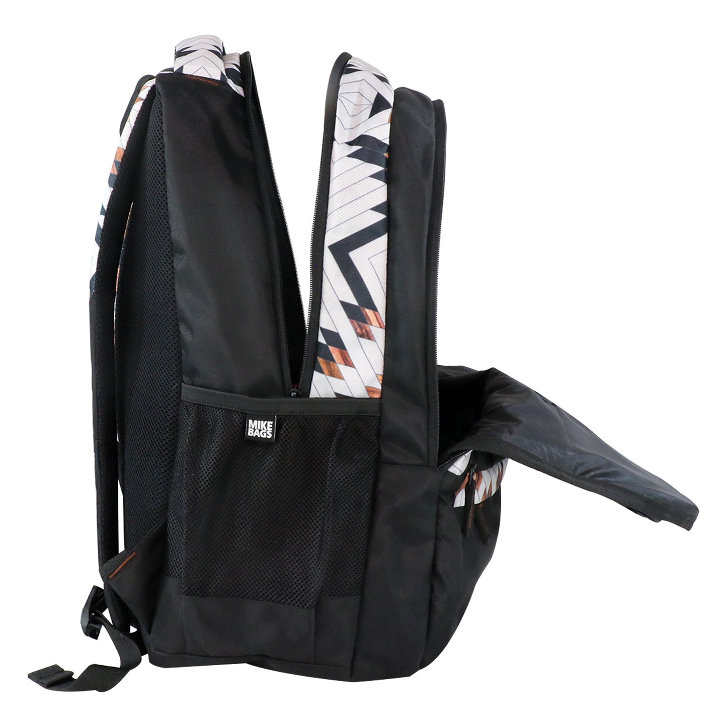 Mike Rage Geometrical lines Backpack - Black