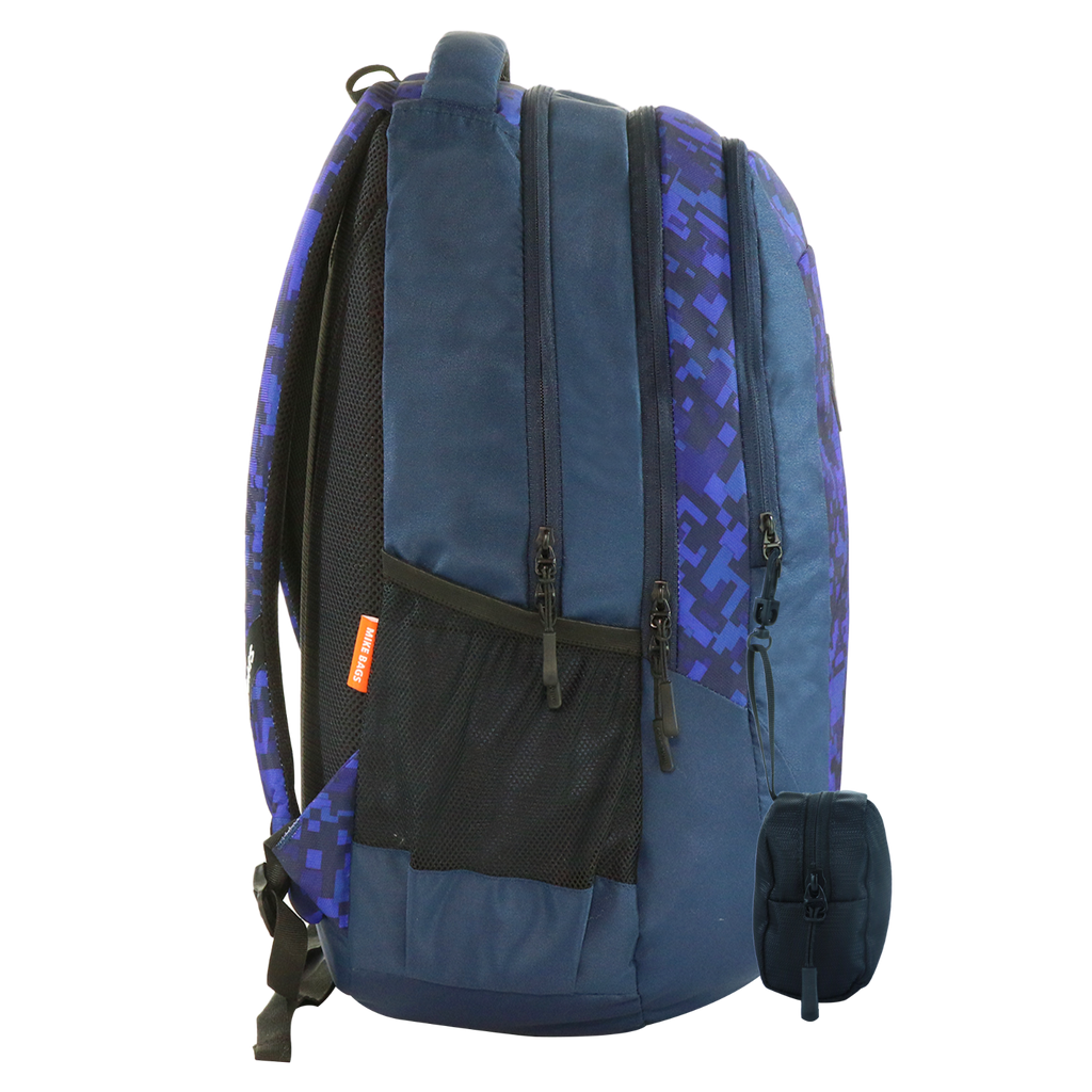 Mike Aurora School Backpack with Pouch Blue Mike Bags