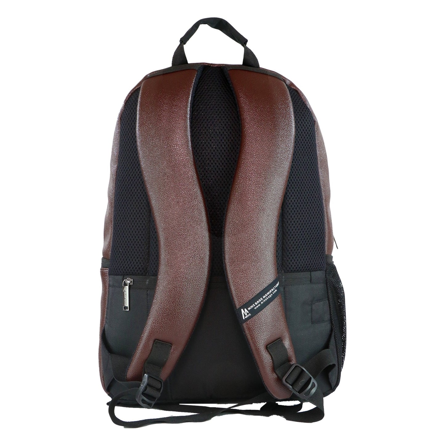 Mike Octane 21L Faux Leather Laptop Backpack - Dark Brown