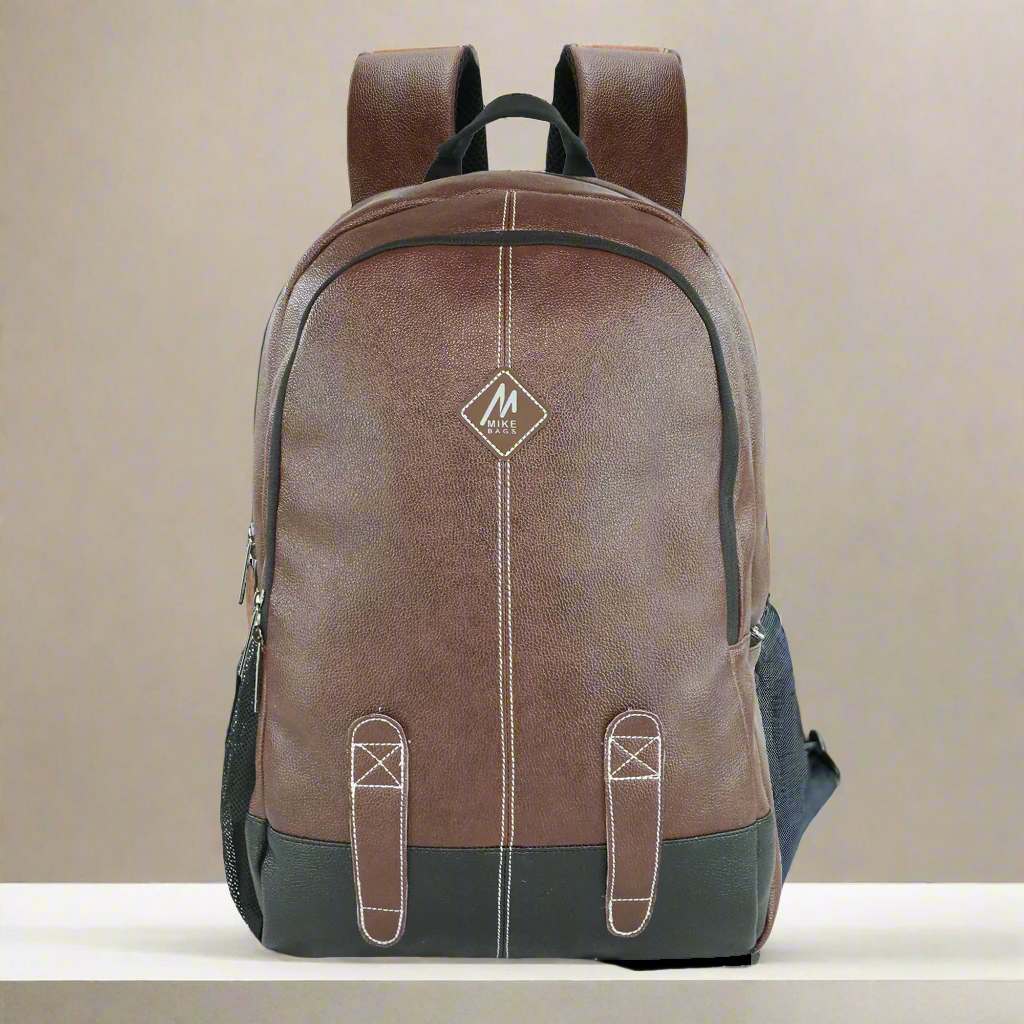 Faux leather laptop backpack hotsell