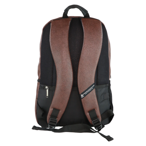 Image of Mike Octane Faux Leather Laptop Backpack -  Tan