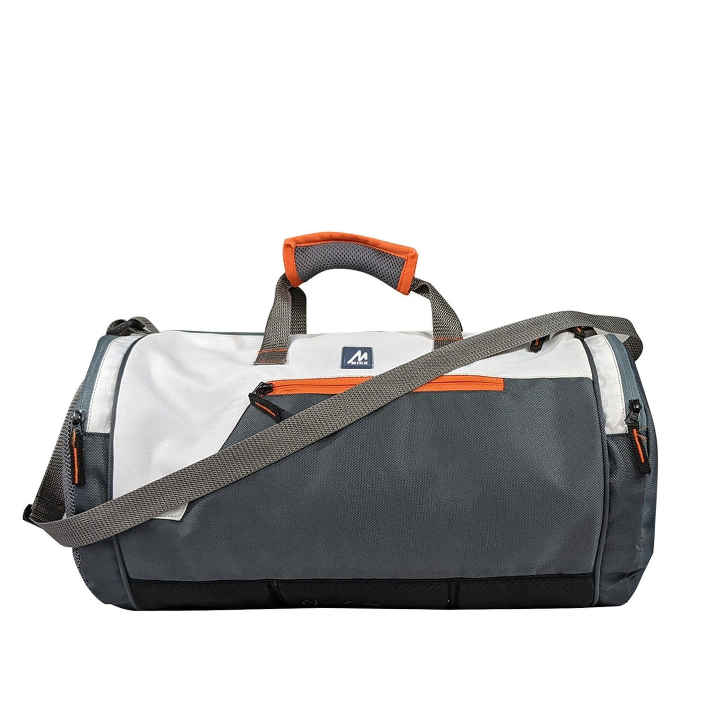 Mike Dual Tone Gym Bag - Grey & White